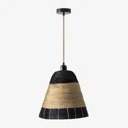 Lampa Sufitowa Wisząca Carterio Miel - Czarna & Natural Ø30 Cm - ↑30 Cm Carterio - Sklum