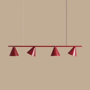 Bordowa lampa wisząca Form 4 ze stożkowymi kloszami