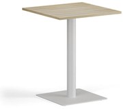 Stolik kawowy ENZO, 60x60 cm, biała podstawa, dąb naturalny