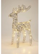 Świąteczny renifer świecący Silver, 37 x 24 cm, 30 diod mikro LED, na baterie
