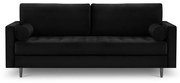 Czarna aksamitna sofa Milo Casa Santo, 219 cm