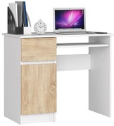 Biurko pod laptopa z szufladą biały + dąb sonoma T0-F04