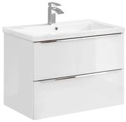 Podwieszana szafka łazienkowa z umywalką Biały połysk 80 cm B2-F42