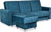 Wersalka Narożnik Alicja z pufą sofa kanapa rozkładana Family Meble błekit