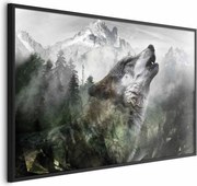 Plakat Wyjący wilk 30x21 cm z ramą czarną bez marginesu ARTGEIST B