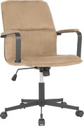 Fotel biurowy - obrotowy i regulowany na wysokość - zamsz - jasnobrązowy - NICHOLS