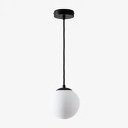 Lampa Sufitowa Ø12 Cm Z Żelaza Z Kulą Szklaną Uvol Czarna - Sklum