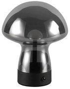 Szara lampa stołowa LED ze szklanym kloszem (wysokość 18 cm) Dooley – Trio
