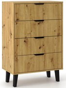 Komoda i na nóżkach z 4 szufladami dąb artisan M1-M63