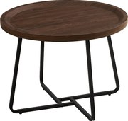 Stolik kawowy - MDF i metal - ciemny brąz - LIMO