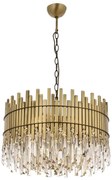 Žyrandol na łańcuchu CRYSTALLINE 8xE27/40W/230V, średnica 60 cm, mosiądz