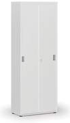Szafa biurowa z drzwiami przesuwnymi PRIMO WHITE, 800 x 420 x 2128 mm, biały