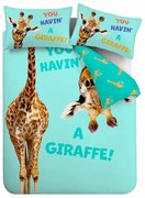 Turkusowa pościel dziecięca jednoosobowa 135x200 cm Havin A Giraffe – Catherine Lansfield