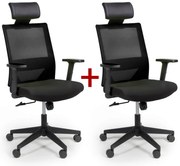 Krzesło biurowe WOLF 1+1 GRATIS, czarny