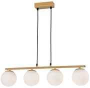 Biało-naturalna lampa wisząca ze szklanym kloszem Carrine – Candellux Lighting