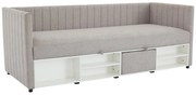 Łóżko dzienne ze skrzynią 80 x 200 cm - Tkanina - Taupe - LAOZIA