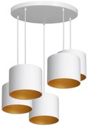 Lampa wisząca ARDEN 5xE27/60W/230V biała/złota na linkach