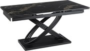 Stół Rozkładany Prostokątny IBIZA 160-240 cm Ceramiczny Czarny Marmur do Jadalni Nowoczesny Loft