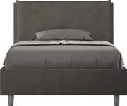 Łóżko bez stelaża tapicerowane 120x200 microfibra szary Appia Large