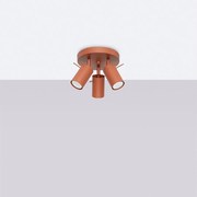 Lampa sufitowa nowoczesny Briix, stal - 3 źródło światła 4000K - L.19.5 x H.18.5 cm - ochra czerwona