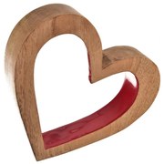 InDecor Serce z drewna mango Red, 20 x 4 x 23 cm