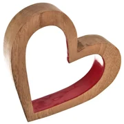 InDecor Serce z drewna mango Red, 20 x 4 x 23 cm