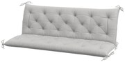 Outsunny Poduszka na Ławkę 3-Osobową 150x98x8 cm z Taśmami, Poduszka na Meble Ogrodowe i Huśtawkę Hollywoodzką, Jasnoszary