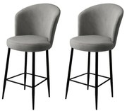 Zestaw krzeseł barowych Fora Grey and Black, 2 szt., 2 szt.