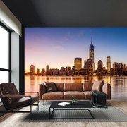 Fototapeta - Miasto o zachodzie słońca (196x136 cm)