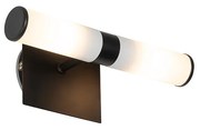 Inteligentna Lampa Ścienna Łazienkowa Czarna IP44 2-punktowa z 2 Żarówkami Wifi G9 - Bath Nowoczesny Oswietlenie wewnetrzne