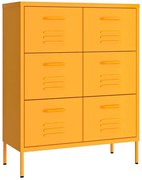 Metalowa loftowa szafka z 6 szufladami musztardowy B2-A68