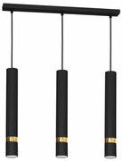 Lampa wisząca czarna, nad stół, wyspę JOKER BLACK/GOLD 3xGU10