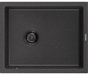 Mexen Pedro zlewozmywak granitowy 1-komorowy 560 x 460 mm, czarny nakrapiany, syfon czarny - 6508561000-76-B