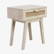 Szafka Nocna 45x30 Cm Z Szufladą Z Drewna Ralik Design Jasne Drewno Naturalne - Sklum