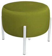 Pufa WILFRED BL VELVET oliwkowa/biała ATOS