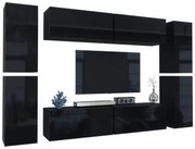 Nowoczesna meblościanka czarny połysk G5-N48