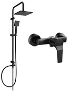 Mexen Tord zestaw prysznicowy natynkowy z deszczownicą i baterią prysznicową Caro, czarny - 746640200-70