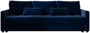 Granatowa welurowa sofa rozkładana L1-W32