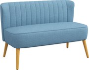 HOMCOM Sofa 2-osobowa, miękka tapicerka, łatwa w pielęgnacji, do 220 kg, 117 x 56,5 x 77 cm, niebieska | Aosom PL