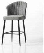 Zestaw krzeseł barowych Rubi Grey and Black, 2 szt., 2 szt.