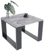 Loftowy Kwadratowy Stolik Kawowy Beton + Czarny S6-G00