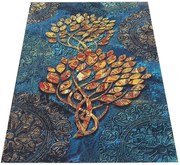 Nowoczesny granatowy dywan z motywem naturalnym S0-G64