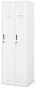 Szafka pracownicza metalowa socjalna czterokomorowa biała: KACPER II, 600 x 1800 x 500 mm