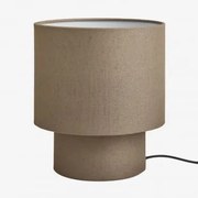Lampa Stołowa Gioura Z Lnu I Żelaza Szary Kret & ↑20 Cm - Sklum