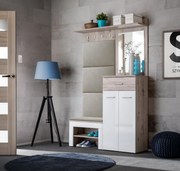 Garderoba do przedpokoju GUSTAVO VII dąb wellington/biała połysk ASM Meble