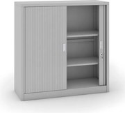 Szafa metalowa z drzwiami rolowanymi, 1200 x 1200 x 450 mm, jasnoszary