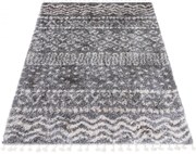 Ciemnoszary dywan shaggy w azteckie wzory T8-B25