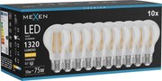 Mexen Vintis 10x żarówka filament LED E27, A60, 10W, Ciepła - 2700K, 1320 lm, clear - L150-E27-1027-00x10