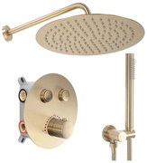 REA-P8551 - Zestaw prysznicowy z termostatyczną baterią podtynkową LUNGO, szczotkowane złoto