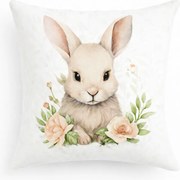 Poszewka ozdobna z uroczym zajączkiem 45x45 cm